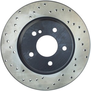 Mercedes-Benz SLK55 AMG Brake Rotors (1) - Rear Right - Stoptech - Drilled Sport - Black - `05-`11 Mercedes-Benz SLK55 AMG Brake Rotors (1) - Rear Right - Stoptech - Drilled Sport - Black - `05-`11