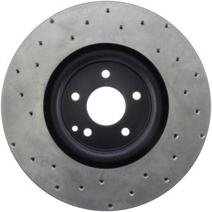 Mercedes-Benz SLK55 AMG Brake Rotor (1) - Front Left - Stoptech - Drilled Sport - Black - `05-`11