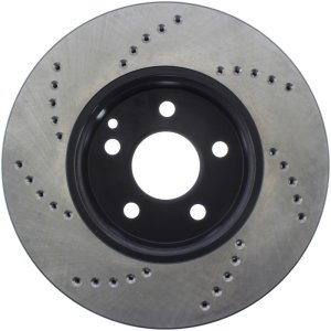 Mercedes-Benz C180 Brake Rotor (1) - Front Left - Stoptech - Drilled Sport - Black - 2012