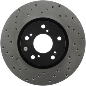 Honda CR-V Brake Rotor (1) - Front Right - Stoptech - Drilled Sport - Black - `05-`06