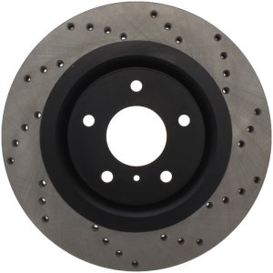 Infiniti G37 Brake Rotor (1) - Front Left - Stoptech - Drilled Sport - Black E-Coated - `09-`13