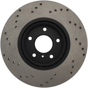 Infiniti G37 Brake Rotor (1) - Front Left - Stoptech - Drilled Sport - Black E-Coated - `09-`13