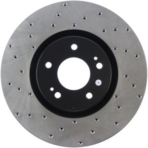 Mitsubishi Lancer Brake Rotor (1) - Front Right - Stoptech - Drilled Sport Rotor - Black E-Coated - `03-`06 Mitsubishi Lancer Brake Rotor (1) - Front Right - Stoptech - Drilled Sport Rotor - Black E-Coated - `03-`06