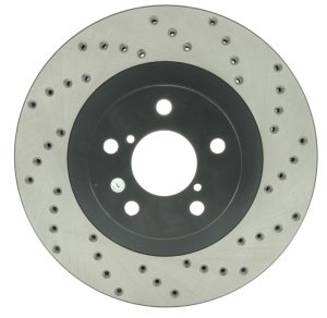 Subaru Baja Brake Rotor (1) - Front Left - Stoptech - Drilled Sport - Black - `03-`06