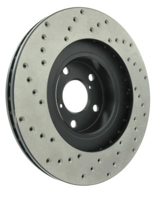 Subaru Baja Brake Rotor (1) - Front Left - Stoptech - Drilled Sport - Black - `03-`06