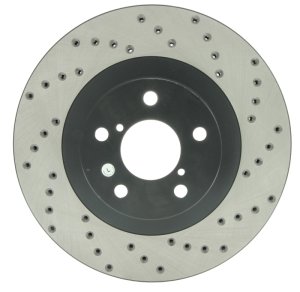 Subaru Baja Brake Rotor (1) - Front Left - Stoptech - Drilled Sport - Black - `03-`06