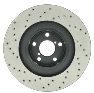 Subaru Baja Brake Rotor (1) - Front Left - Stoptech - Drilled Sport - Black - `03-`06