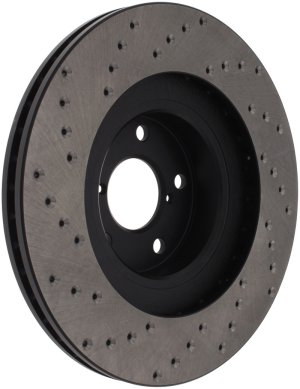 Subaru Baja Brake Rotor (1) - Front Right - Stoptech - Drilled - Black - `03-`06