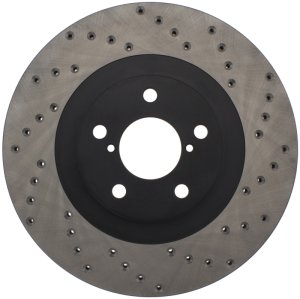 Subaru Baja Brake Rotor (1) - Front Right - Stoptech - Drilled - Black - `03-`06