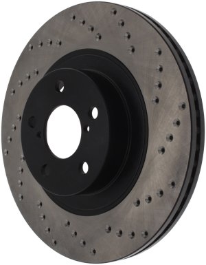 Subaru XV Crosstrek Brake Rotor (1) - Front Left - Stoptech - Drilled Sport - Black - `16-`17