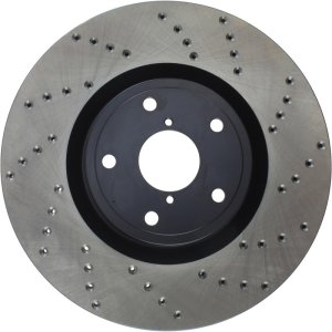 Subaru WRX STI Brake Rotor (1) - Left Front - Stoptech - Sport Cryo Drilled - Black - `13-`17