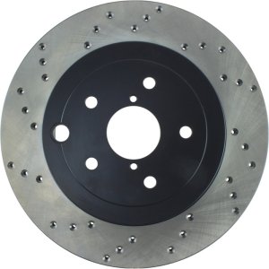 Subaru WRX STI Brake Rotor (1) - Rear Right - Stoptech - Cryo Drilled Sport - Black - `13-`17
