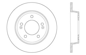 Hyundai Elantra Brake Rotor (1) - Rear - Stoptech - Drilled - `11-`18