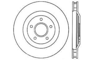 Chevrolet Corvette Brake Rotor (1) - Front Right - Stoptech - Drilled Sport - Black - `97-`04