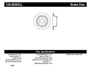 Cadillac Escalade Brake Rotor (1) - Rear Left - Stoptech - Sport Cryo Drilled - Black - `07-`20