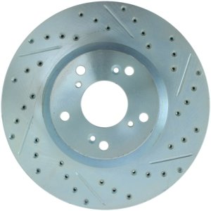 Honda Civic Brake Rotor (1) - Front Left - Stoptech - Slotted and Drilled - Black e-coating - `06-`15 Honda Civic Brake Rotor (1) - Front Left - Stoptech - Slotted and Drilled - Black e-coating - `06-`15