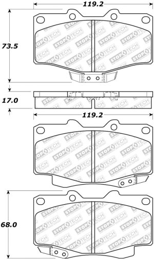 Toyota Tacoma Brake Pads - Rear - Stoptech - Street Select - `95-`04