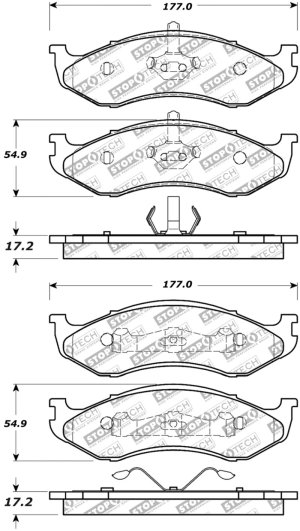 Jeep Cherokee Brake Pads - Front/Rear - Stoptech - Street Select - `90-`01 Jeep Cherokee Brake Pads - Front/Rear - Stoptech - Street Select - `90-`01
