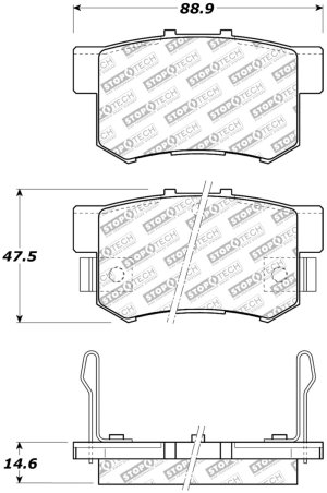 Acura Integra Brake Pads - Front/Rear - Stoptech - Street Select - `97-`01