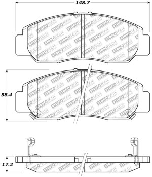 Honda Accord Brake Pads - Front - Stoptech - Street Select - `03-`07 Honda Accord Brake Pads - Front - Stoptech - Street Select - `03-`07