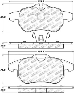 Chevrolet Vectra Brake Pads - Front - Stoptech - Street Select - `03-`08 Chevrolet Vectra Brake Pads - Front - Stoptech - Street Select - `03-`08