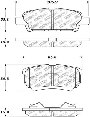 Chrysler 200 Brake Pads - Front - Stoptech - Street Select - `11-`14 Chrysler 200 Brake Pads - Front - Stoptech - Street Select - `11-`14