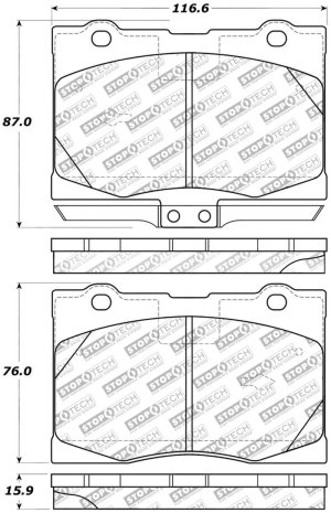 Acura RL Brake Pads - Front - Stoptech - Street Select - `05-`12