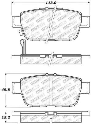 Honda Ridgeline Brake Pads - Rear - Stoptech - Street Select - `06-`14
