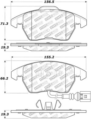 Volkswagen GTI Brake Pads - Front - Stoptech - Street Select - `06-`14