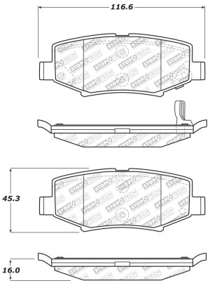 Jeep Liberty Brake Pads - Front - Stoptech - Street Select - `08-`13 Jeep Liberty Brake Pads - Front - Stoptech - Street Select - `08-`13