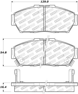 Acura Integra Brake Pads - Front - Stoptech - Street Touring - `94-`01