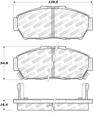 Acura Integra Brake Pads - Front - Stoptech - Street Touring - `94-`01