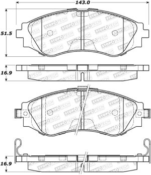 Chevrolet Epica Brake Pads - Stoptech - Street - `06-`09 Chevrolet Epica Brake Pads - Stoptech - Street - `06-`09