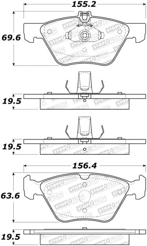 Mercedes-Benz E350 Brake Pads - Stoptech - Street - `06-`09 Mercedes-Benz E350 Brake Pads - Stoptech - Street - `06-`09