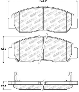 Acura CSX Brake Pads - Front - Stoptech - Street Touring - `06-`11