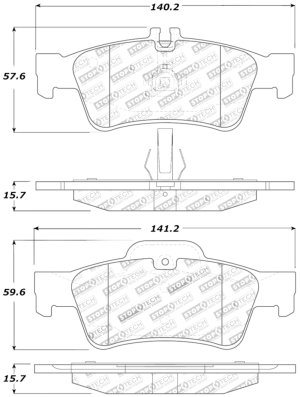 Mercedes-Benz S450 Brake Pads - Rear - Stoptech - Street Touring - `08-`11