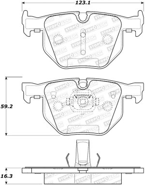 BMW 5 Series Brake Pads - Stoptech - Street Brake Pads with Shims and Hardware - `08-`09