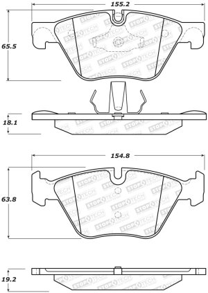 Mercedes-Benz GLK250 Brake Pads - Rear - Stoptech - Street - `13-`15 Mercedes-Benz GLK250 Brake Pads - Rear - Stoptech - Street - `13-`15