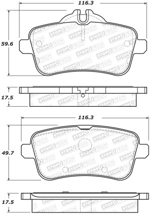 Mercedes-Benz ML350 Brake Pads - Front - Stoptech - Street - `12-`15 Mercedes-Benz ML350 Brake Pads - Front - Stoptech - Street - `12-`15