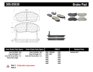 Acura Integra Brake Pads - Front - Stoptech - Sport - `97-`01