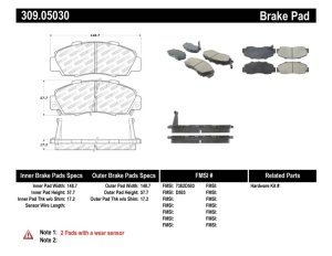Honda CR-V Brake Pads - Front - Stoptech - Sport - `97-`01