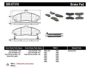 Chevrolet Corvette Brake Pads - Front - Stoptech - Sport - `97-`10 Chevrolet Corvette Brake Pads - Front - Stoptech - Sport - `97-`10