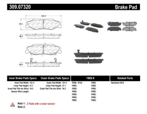 Chevrolet Corvette Sport Brake Pads - Rear - Stoptech - Sport - `97-`13 Chevrolet Corvette Sport Brake Pads - Rear - Stoptech - Sport - `97-`13