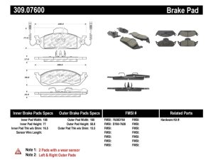 Mercedes-Benz ML320 Brake Pads - Stoptech - Sport - `98-`03 Mercedes-Benz ML320 Brake Pads - Stoptech - Sport - `98-`03