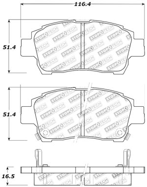 Toyota Echo Brake Pads - Front - Stoptech - Sport - `01-`05 Toyota Echo Brake Pads - Front - Stoptech - Sport - `01-`05