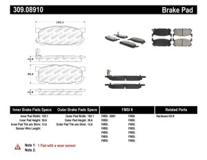 Mazda Miata Brake Pads - Rear - Stoptech - Sport - `01-`05 Mazda Miata Brake Pads - Rear - Stoptech - Sport - `01-`05