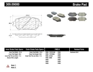 Toyota Camry Brake Pads - Front - Stoptech - Sport - `02-`06