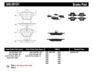 BMW 335i Brake Pads - Front - Stoptech - StopTech Sport - `07-`13