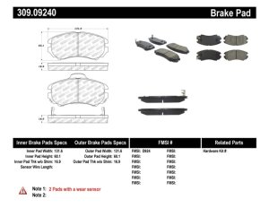 Kia Magentis Brake Pads - Stoptech - Sport - `02-`10