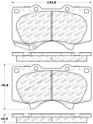 Mitsubishi Montero Brake Pads - Front - Stoptech - Sport - `08-`17 Mitsubishi Montero Brake Pads - Front - Stoptech - Sport - `08-`17